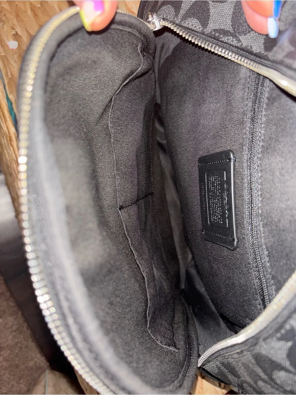 Coach Black Signature Canvas & Leather Backpack